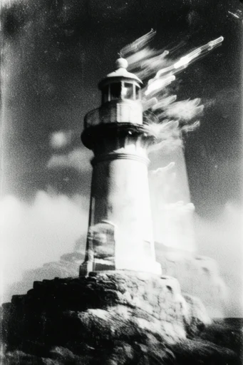 Spectral Analog Noir style reference image — ghostly double exposure