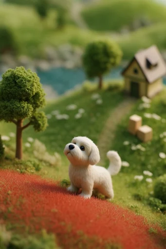 Isometric Miniature Worlds style reference image — blocky 3D render