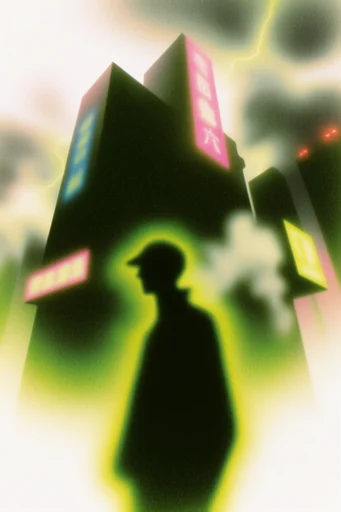 Ethereal Neon Aura style reference image — heavy film grain