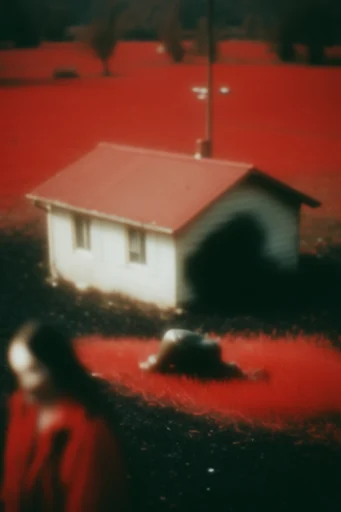 Cinematic Crimson Noir style AI image example 4
