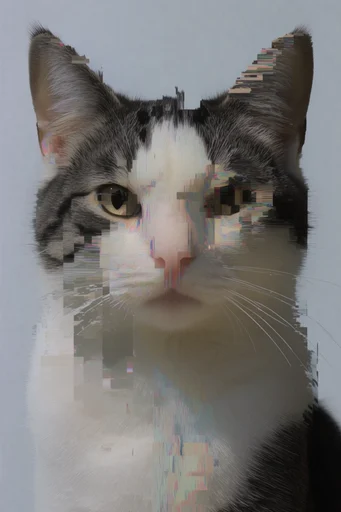 Synthetic Glitch Surrealism style reference image — digital corruption