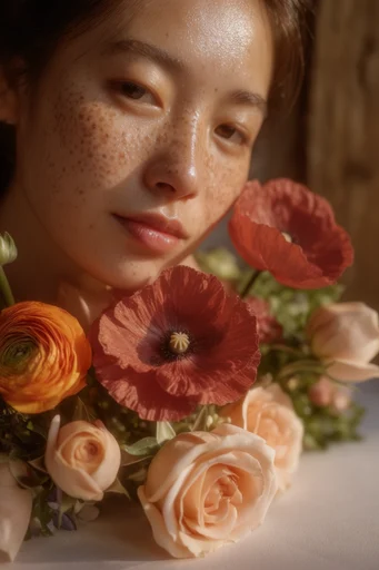 Luminous Hyper-Intimate Portraiture style reference image — tactile natural beauty
