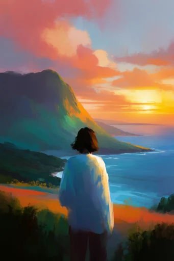 Vibrant Painterly Horizons moodboard — generate AI images in this style