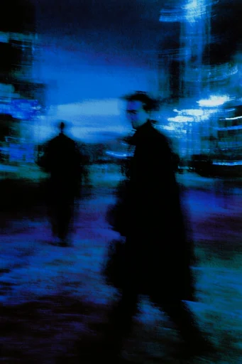 Spectral Indigo Motion style reference image — intentional motion blur