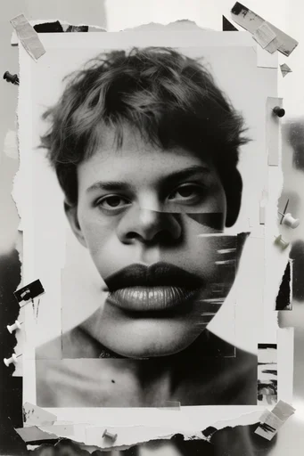 Monochrome Surrealist Deconstruction moodboard — generate AI images in this style
