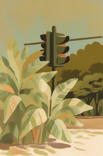 Earthy Gouache Serenity style reference image — earthy color palette