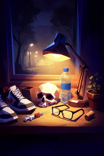 Cozy Cinematic Noir style reference image — dramatic chiaroscuro lighting
