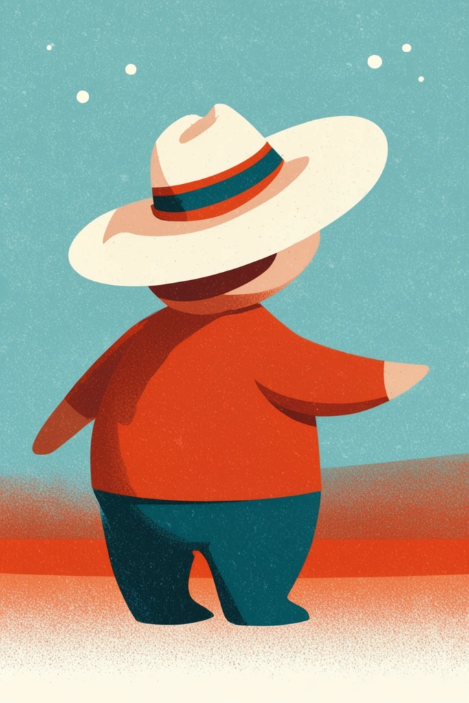 Modern Retro Printmaker style AI image example 1