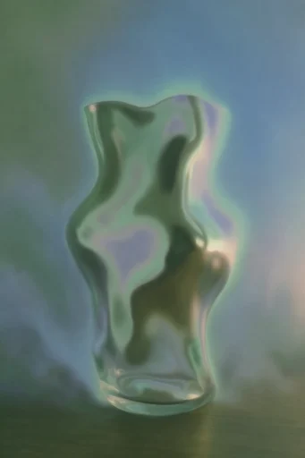 Luminous Liquid Surrealism style reference image — refractive glass structures