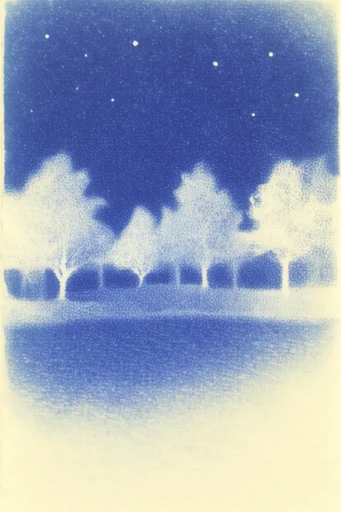 Ethereal Cyanotype Dreamscape style AI image example 2