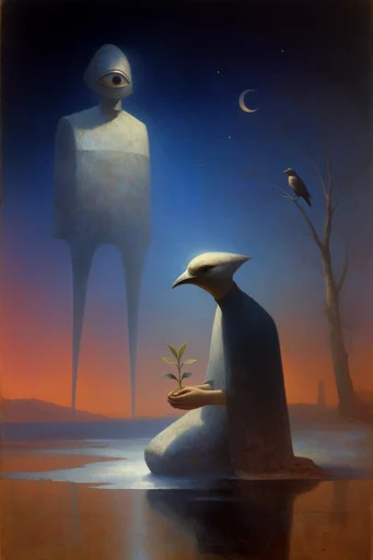 Cosmic Twilight Surrealism moodboard — generate AI images in this style