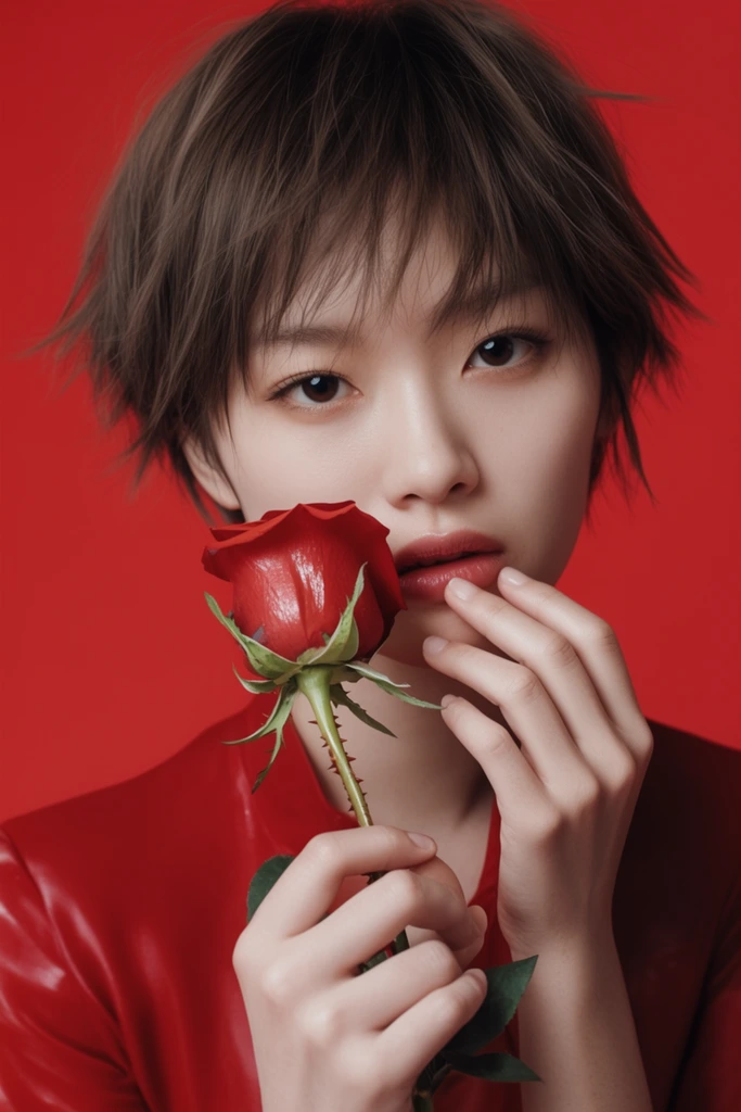 Monochromatic Crimson Avant-Garde style AI image example 2