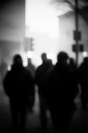 Ethereal Noir Grain style reference image — heavy film grain