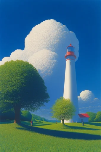 Surreal Pastoral Impressionism style reference image — whimsical narrative elements