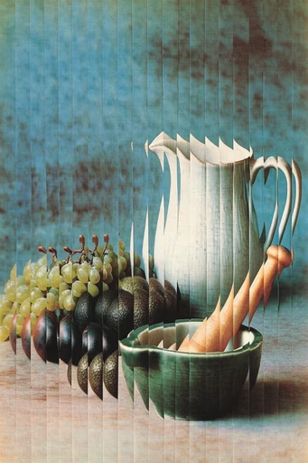 Fragmented Analog Surrealism style reference image — analog collage