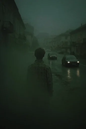 Ethereal Verdant Solitude style reference image — heavy atmospheric fog