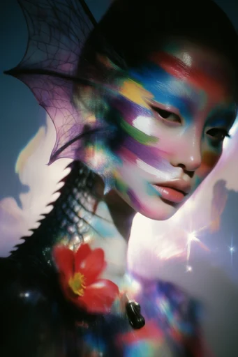 Prismatic Avant-Garde Beauty style reference image — tactile texture overlay