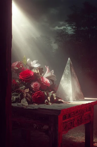 Crimson Mystic Surrealism style reference image — cinematic lighting