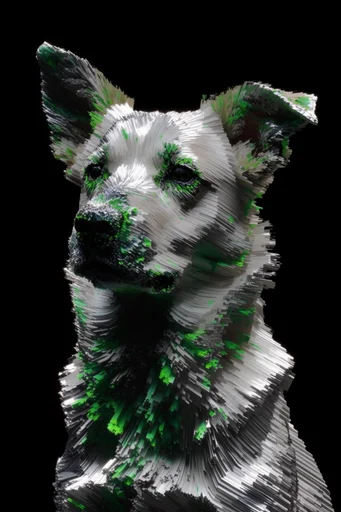 Ethereal Glitch Synthesis style reference image — dithered textures