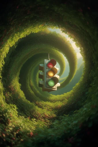 Surreal Biophilic Vortex style reference image — vortex composition