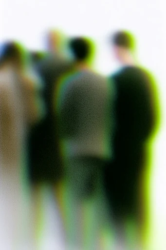 Ethereal Glitch Minimalist style reference image — motion blur silhouette