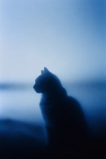 Luminous Nocturnal Grain style reference image — minimalist silhouette