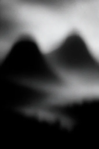 Ethereal Noir Grain style reference image — heavy film grain