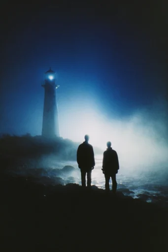 Ethereal Nocturnal Cyanotype style reference image — hazy atmospheric glow