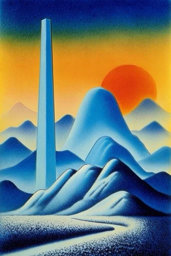 Surreal Airbrush Dreamscape style reference image — lo-fi film grain