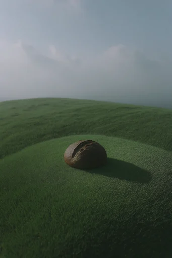 Surreal Liminal Biomorphism style reference image — minimalist landscape