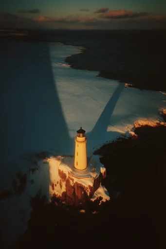Cinematic Geometric Chiaroscuro style reference image — aerial perspective