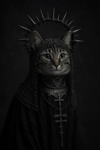 Sacred Gothic Opulence style reference image — monochromatic high contrast