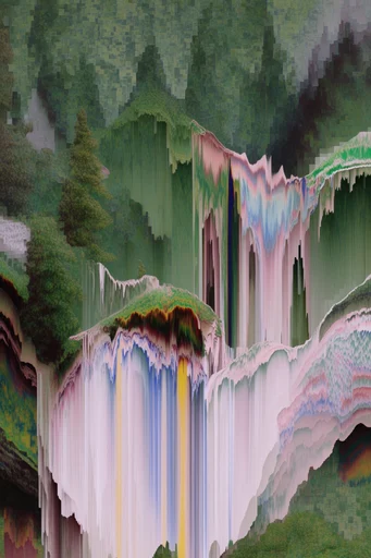 Digital Chlorophyll Glitch style reference image — pixel sorting