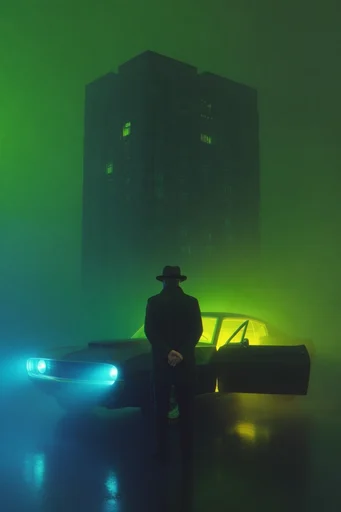 Cinematic Neon Noir moodboard — generate AI images in this style