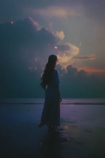 Ethereal Twilight Nocturne style reference image — analog film grain