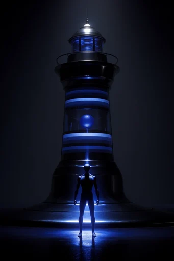 Minimalist Cybernetic Noir style reference image — sleek matte black surfaces