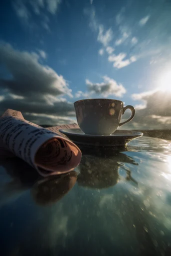 Submerged Cinematic Surrealism style reference image — volumetric lighting