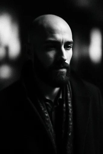 Spectral Analog Noir style reference image — heavy film grain