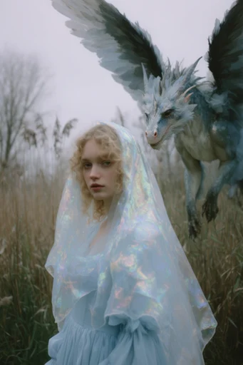 Ethereal Melancholic Dreamscape style reference image — vintage lace and tulle