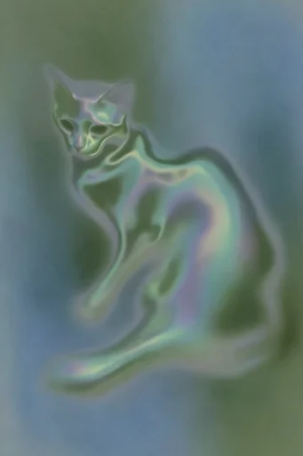 Luminous Liquid Surrealism style reference image — retro digital grain