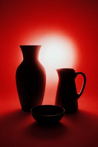 Crimson Noir Minimalism style reference image — stark black silhouette