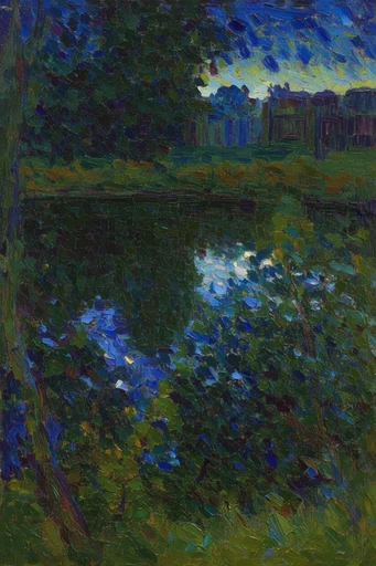 Nocturnal Fauvist Impasto style AI image example 2