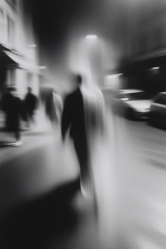 Ethereal Noir Motion style reference image — monochrome high-contrast