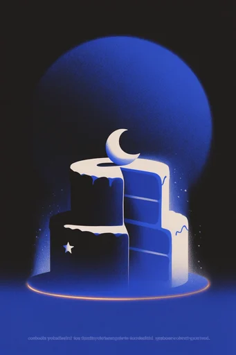 Nocturnal Retro-Futurist Noir style reference image — minimalist graphic composition