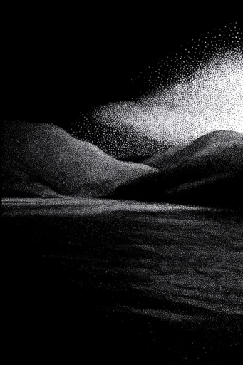 Gritty Monochromatic Noir style AI image example 2