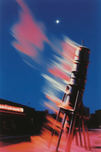 Kinetic Prismatic Nocturne style reference image — long exposure motion blur