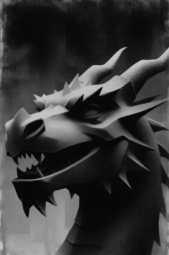 Textured Monochromatic Print style reference image — stipple and dither