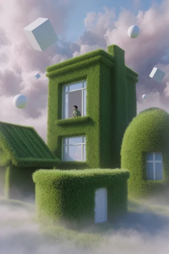 Minimalist Eco Surrealism style reference image — soft diffused daylight