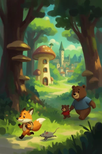 Enchanted Woodland Whimsy style reference image — vibrant natural color palette