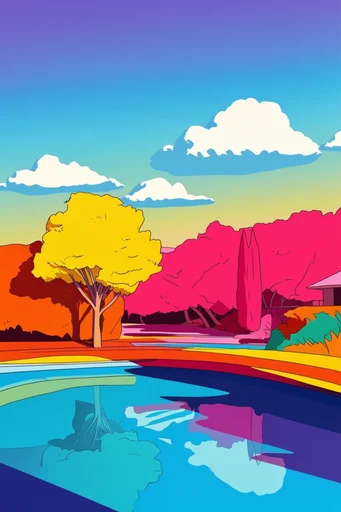 Graphic Pop Synthesis style AI image example 2